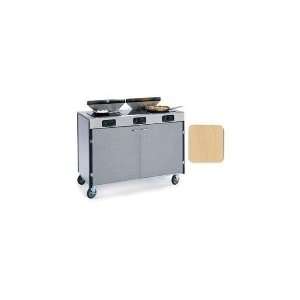   40.5 in High Mobile Cooking Cart w/ 3 Infrared Stove, Hard Rock Maple