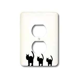   Design   Three Black Cats   Light Switch Covers   2 plug outlet cover