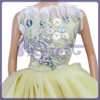 NEW Princess Party Sequin Dress Gown for Barbie Dolls  