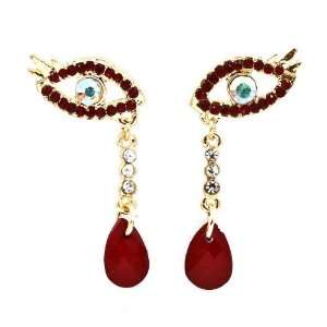  Evil Eye Crystal Drop Dangle Earrings: Jewelry