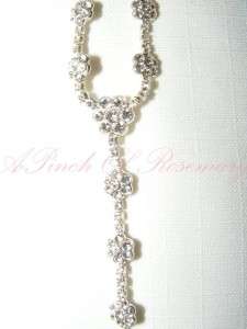   Crystal Briolette Lavaliere Drop Silver Necklace New Signed  