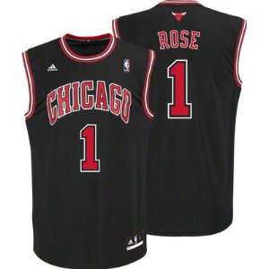  Derrick Rose #1 Chicago Bulls (Youth XL) Authentic Black Jersey 