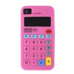  Hot Pink Calculator Design Soft Silicone Skin Gel Cover 