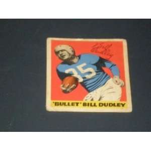  HOF Bill Dudley Signed 1949 Leaf Card #22 JSA (dec 