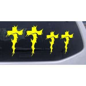 Yellow 22in X 10.3in    Christian Tribal Cross Stick Family Stick 