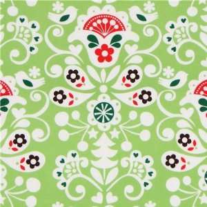  green Michael Miller Christmas fabric Joyful Damask (Sold 
