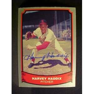 Harvey Haddix St. Louis Cardinals #11 1988 Baseball Legends Signed 
