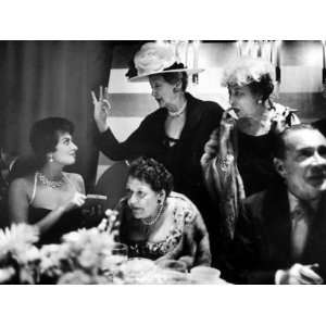 Columnist Hedda Hopper at Party for Sophia Loren with Louella Parsons 