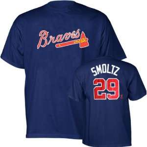 John Smoltz Majestic Player Name and Number Navy Atlanta Braves Youth 