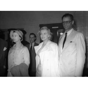  Marilyn Monroe with New Husband Arthur Miller and Vivien 
