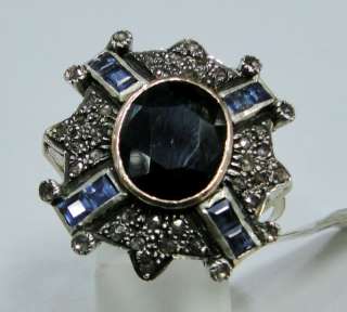 Estate vintage diamond Sapphire gold Ring  