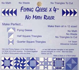 FLYING GEESE X4 NO MATH RULER By Lazy Girl Designs  