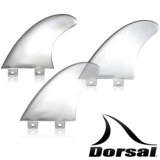 DORSAL  SURFBOARD FINS THRUSTER SET 3 CLEAR FCS K2.1 TRI NEW SURF FIN 