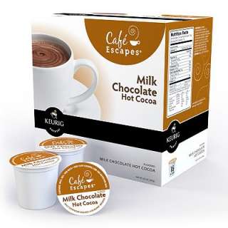 Keurig K Cup Portion Pack Cafe Escapes Milk Chocolate Hot Cocoa   16 
