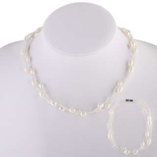 Freshwater Cultured 7 8mm Potato Pearls & Beads Twisted Necklace 