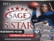 2011 Sage Five Star Rookies Football Hobby Box  