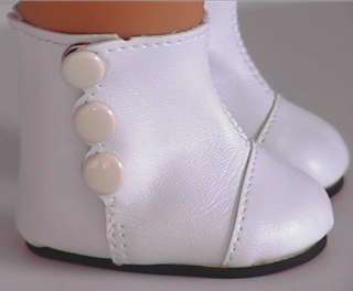 White High Button Boots fit American Girl Doll Samantha  