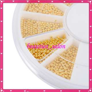 Golden Silver Nail Art Decoration Bean Beads Pearl New  