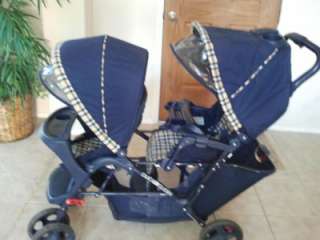 Graco Duo Glider Double Stroller~Ivey League Pattern~Awesome condition 