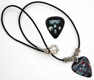 Escape The Fate Black Leather Guitar Pick Necklace  