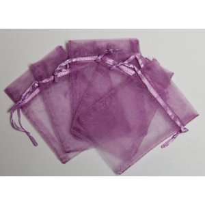  48 Organza Drawstring Pouches Gift Bags 4x5   Lavender 