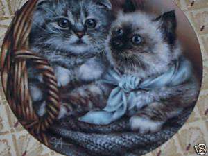 HEATHER & HANNAH / BASKETS OF LOVE Cat/Kitten Plate  