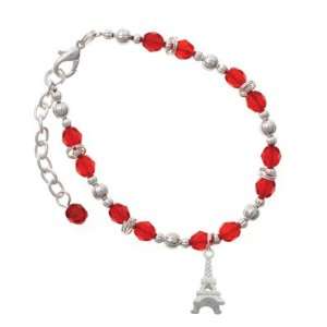   Eiffel Tower Red Czech Glass Beaded Charm Bracelet [Jewelry] Jewelry