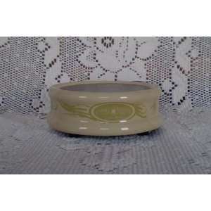    Ceramic Candle Warmer Tan with Green Brush Strokes