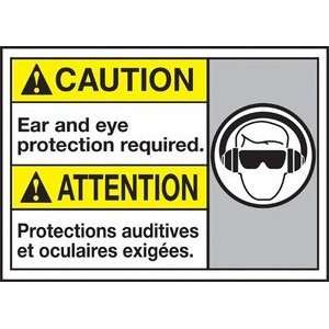  CAUTION EAR & EYE PROTECTION REQUIRED (W/GRAPHIC) Sign 