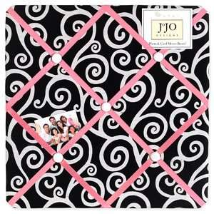   Pink and Black Madison Fabric Memory/Memo Photo Bulletin Board Baby