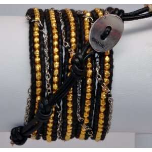 Chan Luu Special Edition Gold Vermeil Wrap Bracelet with Chain Detail 