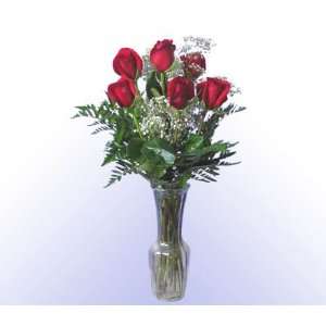 Red Rose Bouquet w/Vase Grocery & Gourmet Food