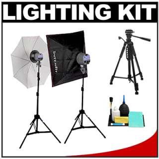 Interfit INT119 EXD200 Flash Lamp Head Stands Softbox Lighting Kit 