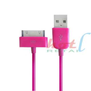 Pink USB Data Sync Charger Cable Cord iPod Touch iPhone  