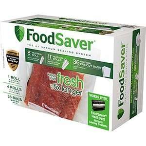 FoodSaver® Combo Pack Bags 1  8x20 Heat seal Roll, 4  11x16 Heat 
