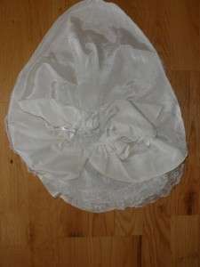 This listing is for  Vintage ivory white lace tiers bows satin sheer 
