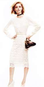 NWT H&M Conscious Collection WHITE IVORY Cotton Lace Skirt  