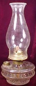 Vintage GLASS KEROSENE LAMP w TABLE BRACKET & REFLECTOR (J)