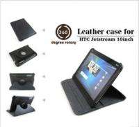   Leather Case Cover 360 Rotatable Degree for HTC Jetstream New Black