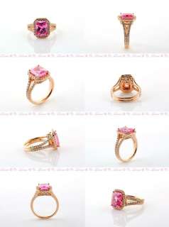 details ring fine jewelry new ladies 18k rose gold ring size 6 pink 
