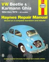 This repair manual covers Volkswagen Beetle and Karmann Ghia, 1954 