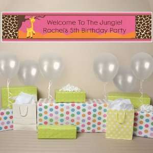 Giraffe Girl   Personalized Birthday Party Banner Toys 