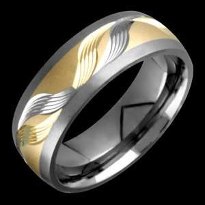  Saya   size 11.25 Titanium Ring with 14kt. Yellow Gold 