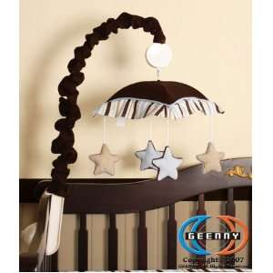   Musical Mobile For Brown Blue Star & Moon CRIB BEDDING SET: Baby