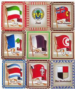 14 1936 Embossed Flag Cards Iran Qatar Tunisia Lebanon  