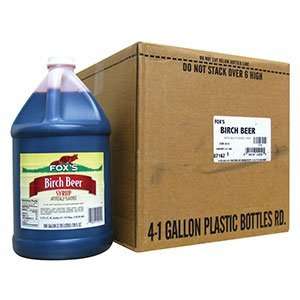 Foxs Birch Beer Snow Cone Syrup 4  1 Gallon Containers / CS  