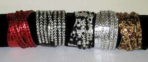Wrap Around Leather Bracelet w/ Crystals Zebra Leopard Silver Black 