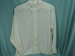 Liz Claiborne white blouse Womens Large Polyester Crepe New without 