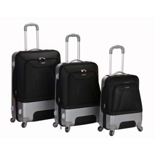   Lightweight Spinner 3 Piece Luggage Set   Black 675478135013  