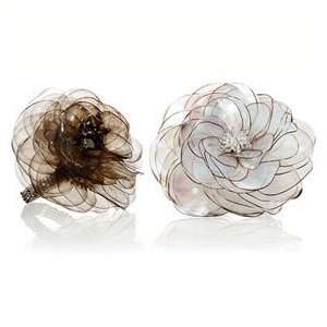  Kim Seybert Camellia Set of Four Napkin Rings   Crystal 